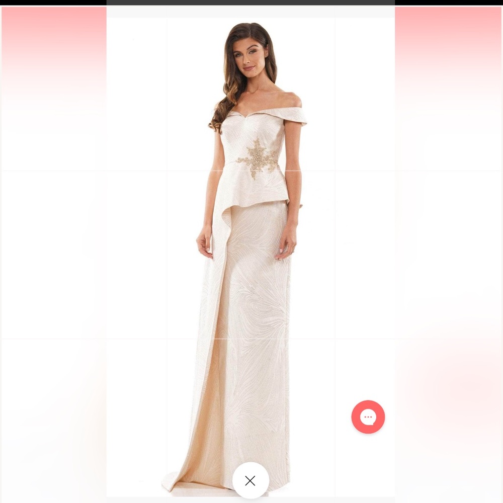 Marsoni by Colors MV1225 - Cap Sleeve Jacquard Evening Gown, size 12.